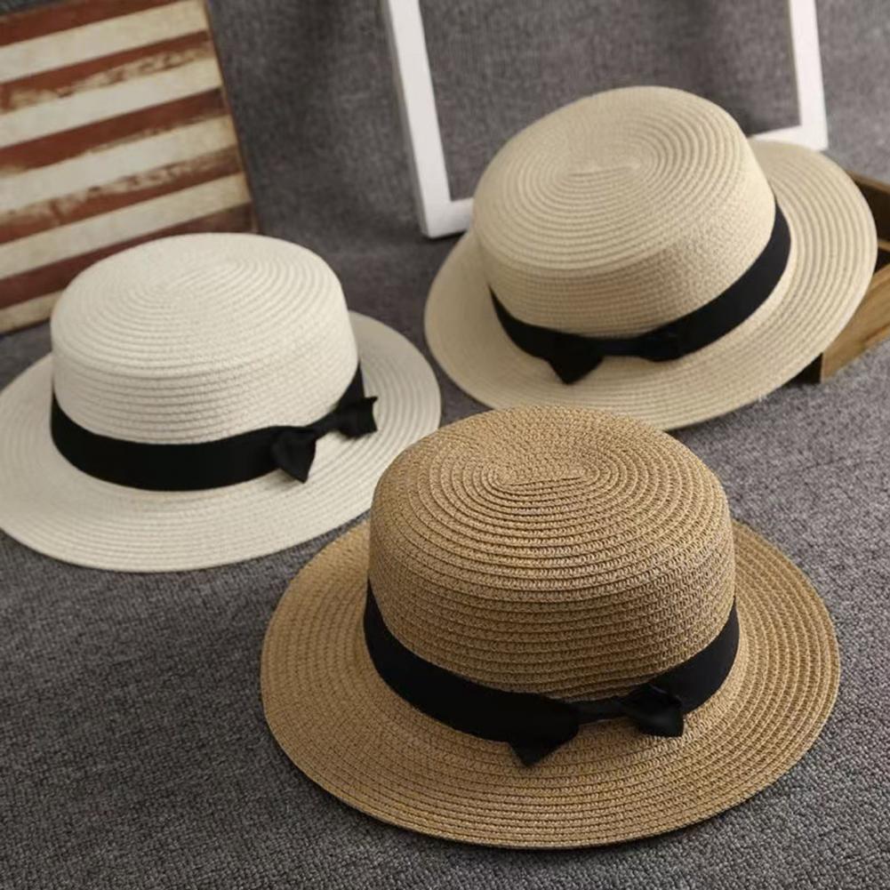 Sun Hat Wide Brim - Beach Straw Hat Flat Top Wide