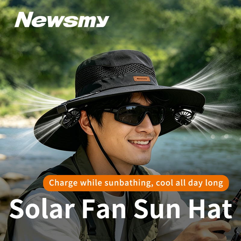 Sun Hat Wide Brim - NEWSMY Solar Powered Fan Sun Hat