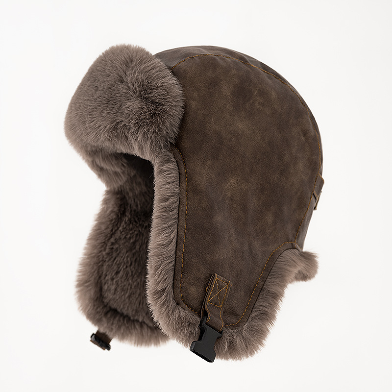 1pcs Men's Winter Retro leathe - Trapper Hat Ear Flap review and price