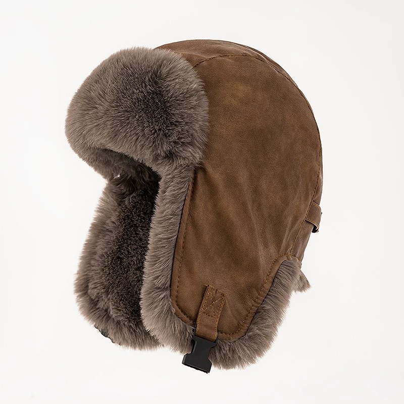 1pcs Men's Winter Retro leathe - Trapper Hat Ear Flap review and price
