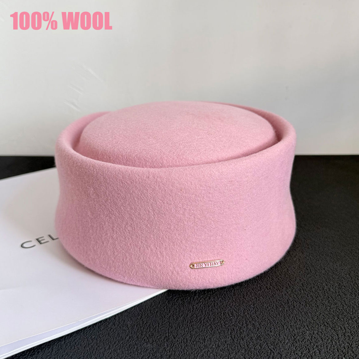Fall Winter New 100% Pink Blac - Beret French Wool review and price